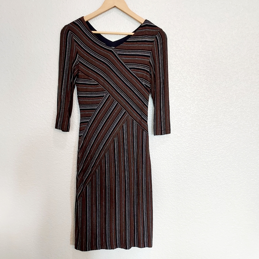 David Meister Striped Cocktail Dress Size 4